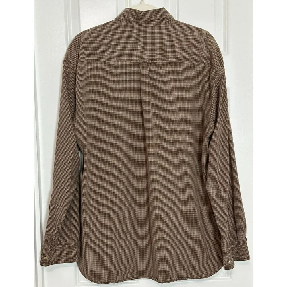 VTG Columbia Long Sleeve Button Down Shirt Men's XL Brown Plaid 100% Cotton